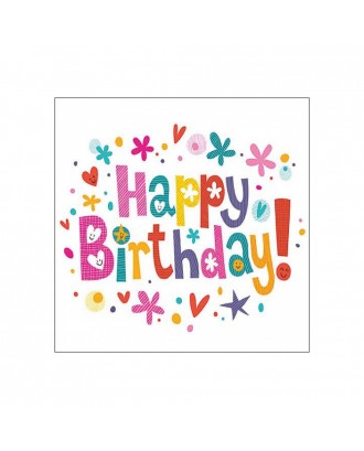 Servetele de masa, 20 buc, 33x33 cm, Happy Birthday - AMBIENTE